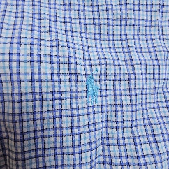 Vintage Ralph Lauren Shirt Mens Large Blue Flannel Check Plaid Button Up - Picture 6 of 8